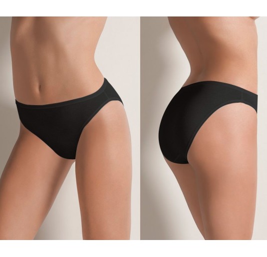 Slip donna Cotonella 3939 in cotone elasticizzato bianco e nero 2