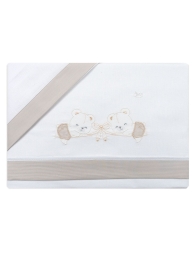 Cradle and Pram Sheet Set - Teddy Bears with Bow - Mio Piccolo LC13308