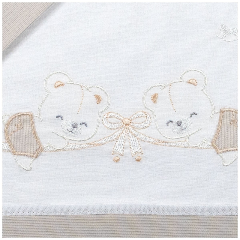 Cradle and Pram Sheet Set - Teddy...