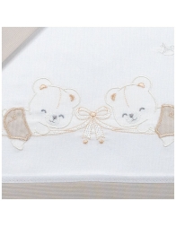 Cradle and Pram Sheet Set - Teddy Bears with Bow - Mio Piccolo LC13308