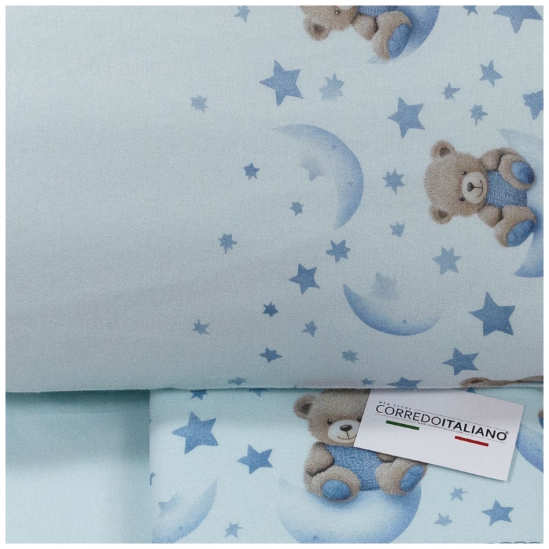 Baby flannel sheet set with bear and star design