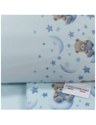 Baby flannel sheet set with bear and star design