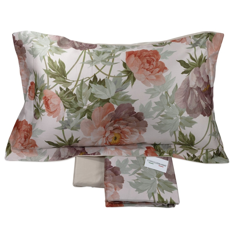 Completo lenzuola matrimoniale in raso di puro cotone - Dorotea - Dondi Home