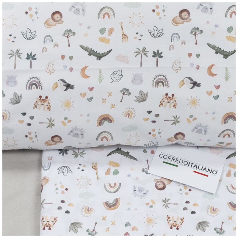 Completo lenzuola lettino neonato Little Safari | Corredo Italiano