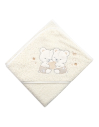 Triangle Terry Baby Hooded Towel – Tender Teddy Bears – Mio Piccolo 57313