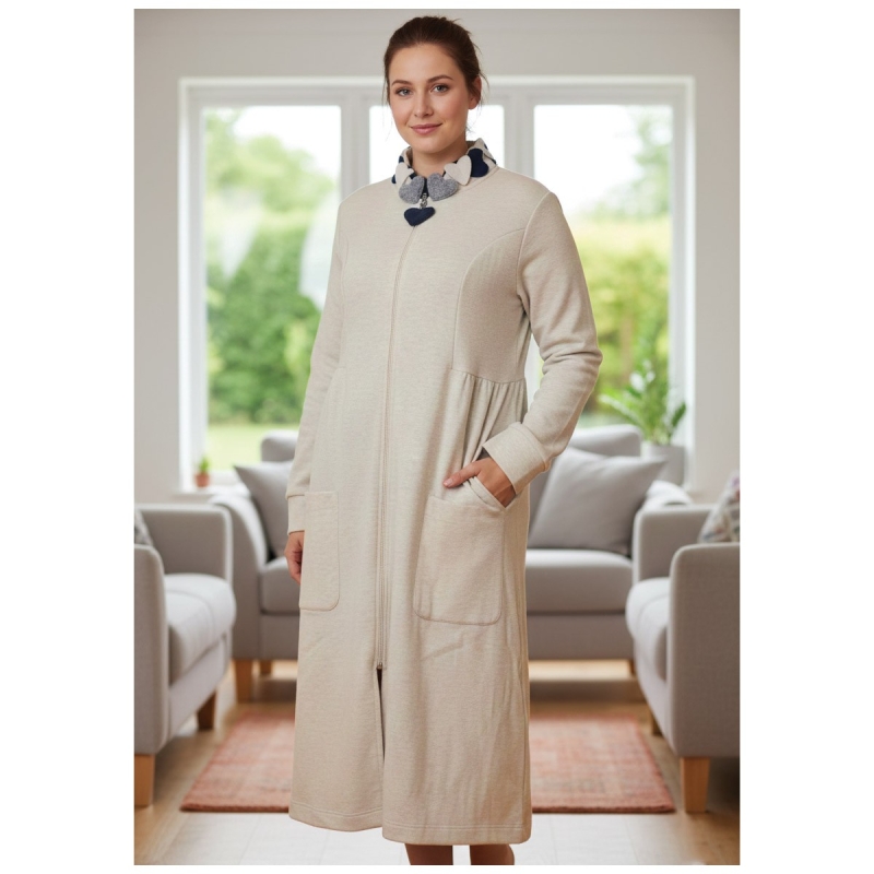 Vestaglia in felpa con chiusura zip -...