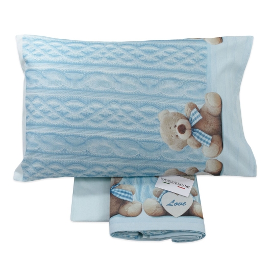 Set lenzuola in flanella per lettino - Orsetto Love -... 2