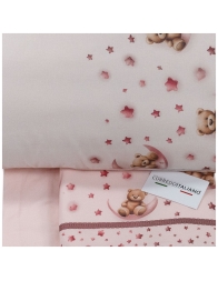Set lenzuola in flanella per lettino baby - Bear CIFL027 - Corredo Italiano
