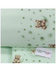 Set lenzuola in flanella per lettino baby - Bear CIFL027 - Corredo Italiano