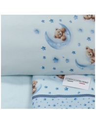 Flannel Crib Sheet Set for Baby – Bear and Stars CIFL027 - Corredo Italiano