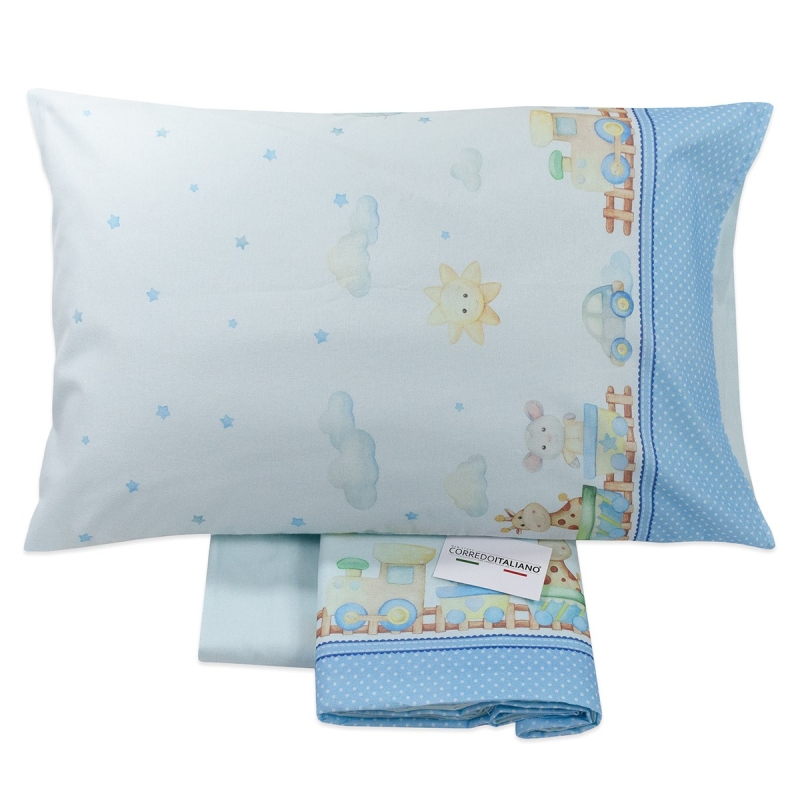 set lenzuola lettino neonato in flanella Corredo Italiano