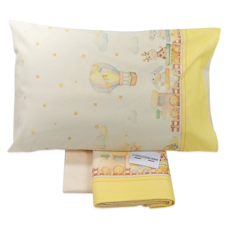 baby crib flannel sheet set 100% cotton Made in Italy