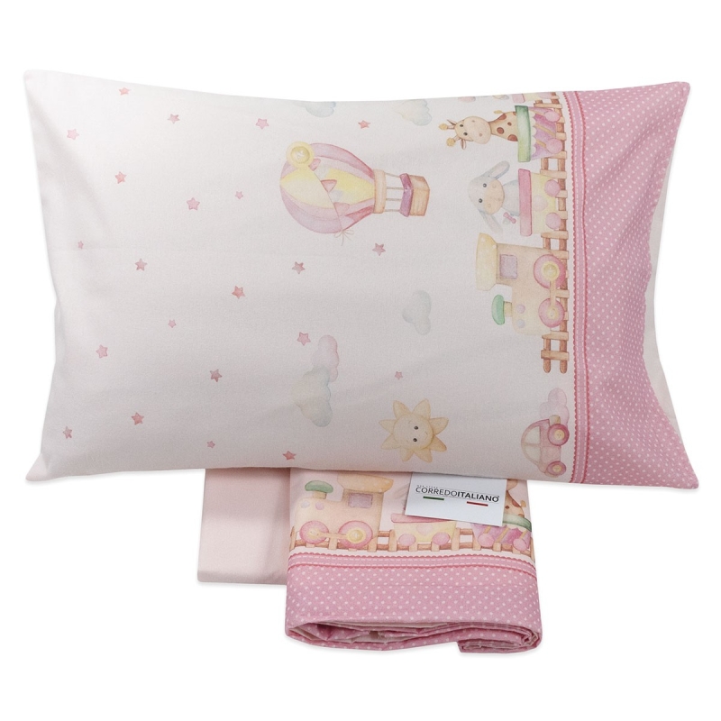 set lenzuola lettino neonato in flanella con fantasia delicata