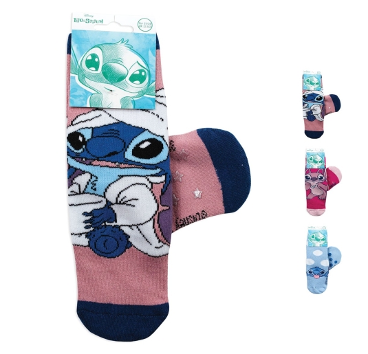 Kids non-slip socks Stitch with colorful pattern