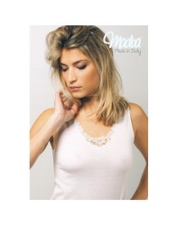 Canottiera lana & cotone spalla larga art. 4000