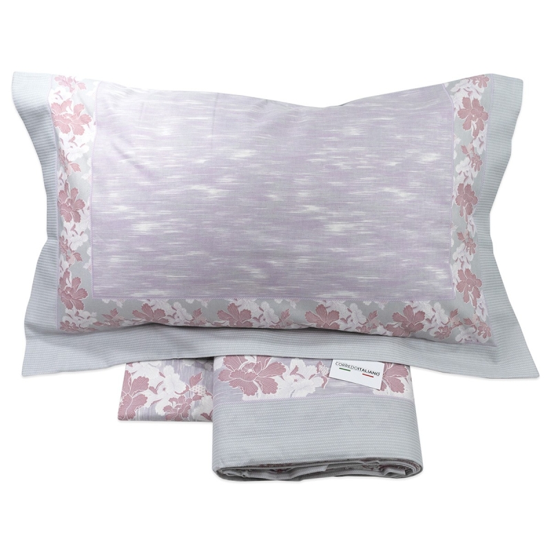 European King Size flannel bed sheet set with floral pattern