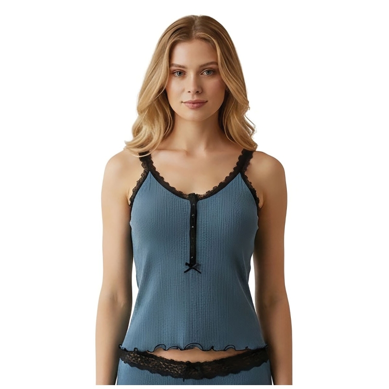 Marta - Shoulder strap top with lace...