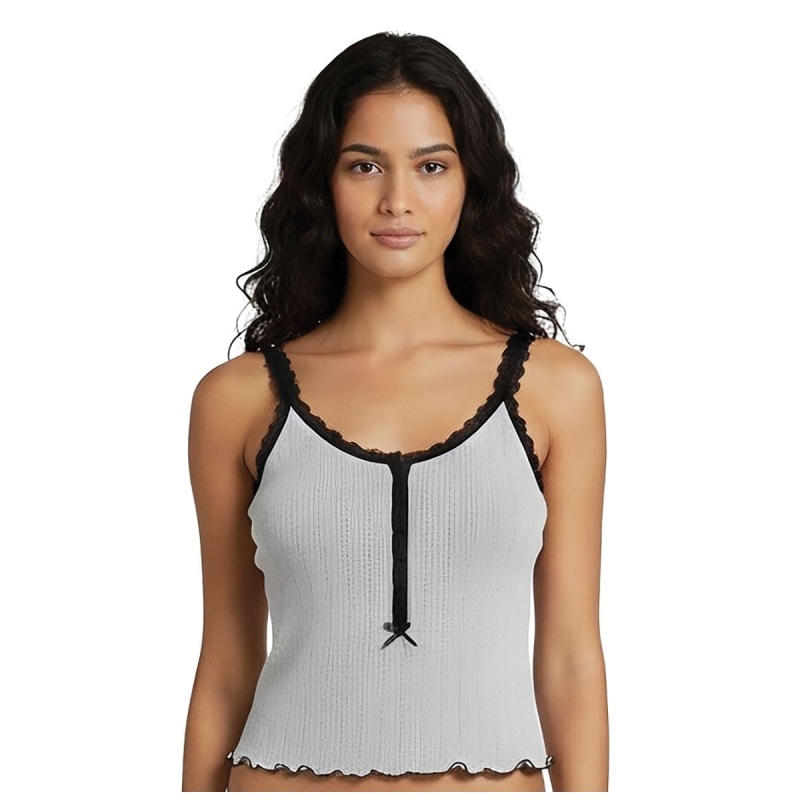 Marta - Shoulder strap top with lace...