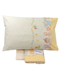 Baby cot sheet set in cotton flannel Animal Party Corredo Italiano