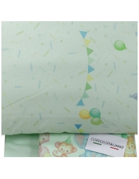 Baby cot sheets in pure cotton flannel with animal pattern