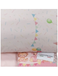 Set lenzuola lettino baby Animal Party in flanella calda e traspirante