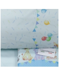 Set lenzuola lettino baby Animal Party in flanella calda e traspirante