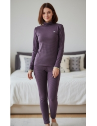 Pigiama donna invernale Rebecca & Bros con collo lupetto