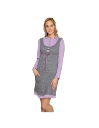 Women’s Warm Cotton Winter Nightgown with Collar - Giulietta - Diben