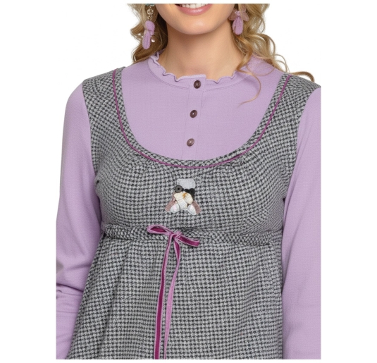 Camicia da notte in caldo cotone con colletto - Giulietta... 2