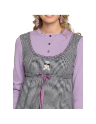 Women’s Warm Cotton Winter Nightgown with Collar - Giulietta - Diben