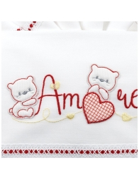 White cradle and pram sheet set in cotton Made in Italy
