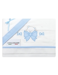 Flannel Cot Sheet Set – Bear with Bow – Mio Piccolo FLL317