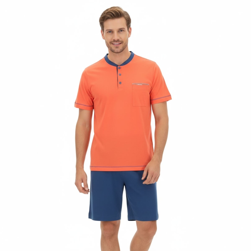 Short cotton serafino pajamas –...