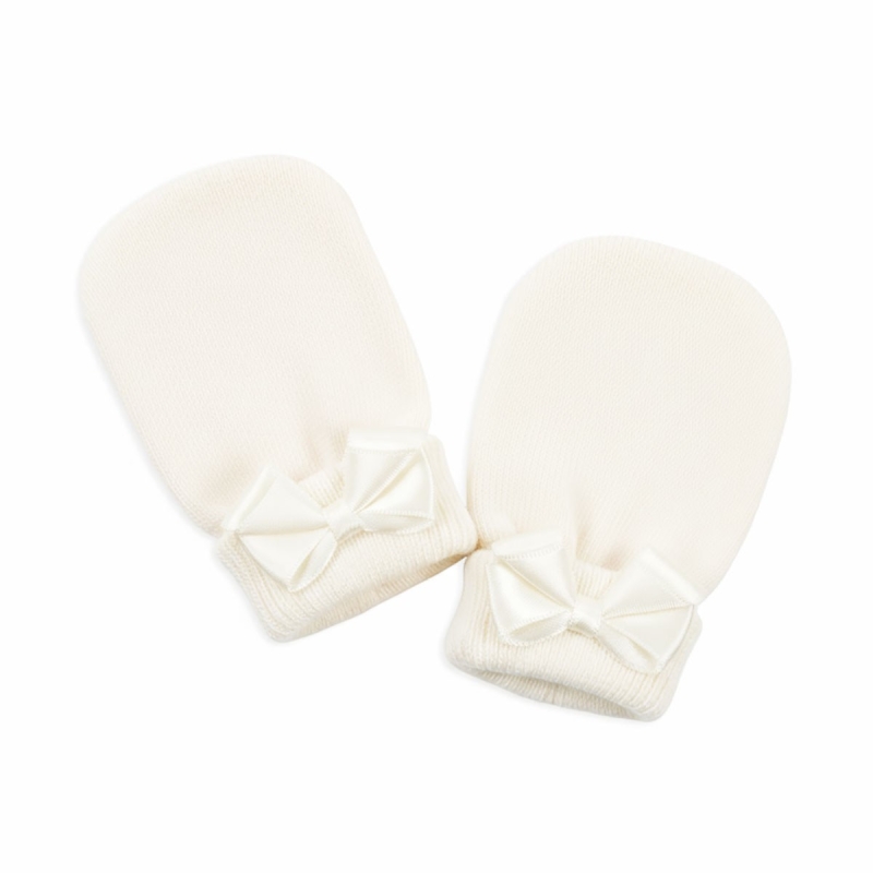 Baby girl anti-scratch mittens soft breathable for first months