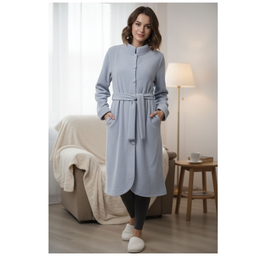 Vestaglia in morbido pile con bottoni - Jael - Tata'