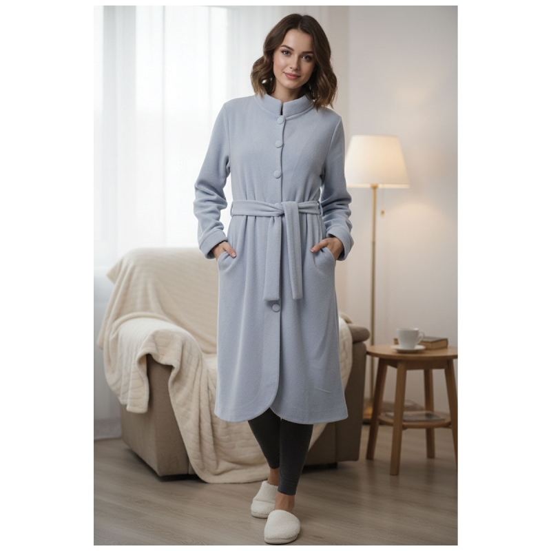Soft Fleece Robe with Buttons – Jael – Tatà