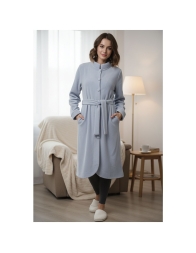 Soft Fleece Robe with Buttons – Jael – Tatà