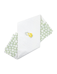 San Gallo cotton cradle blanket Le Chicche sage green polka dots