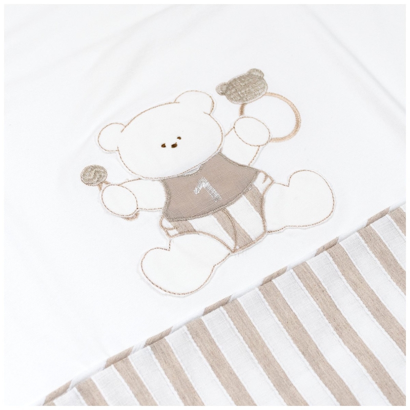 Baby blanket Made in Italy for stroller with beige striped design