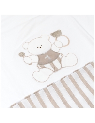 Baby blanket Made in Italy for stroller with beige striped design