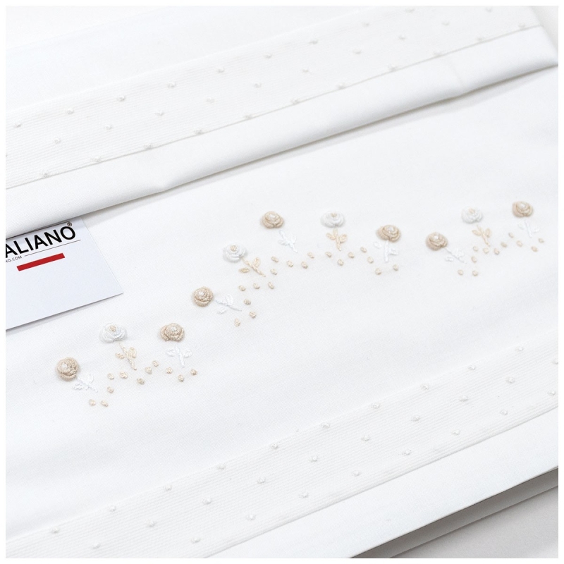 Cradle sheet set embroidered by hand...