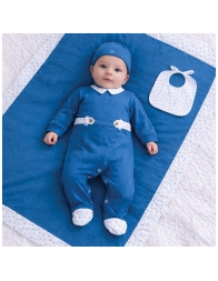 Set corredino neonato cotone jersey con cappellino e bavaglino Klaiadì