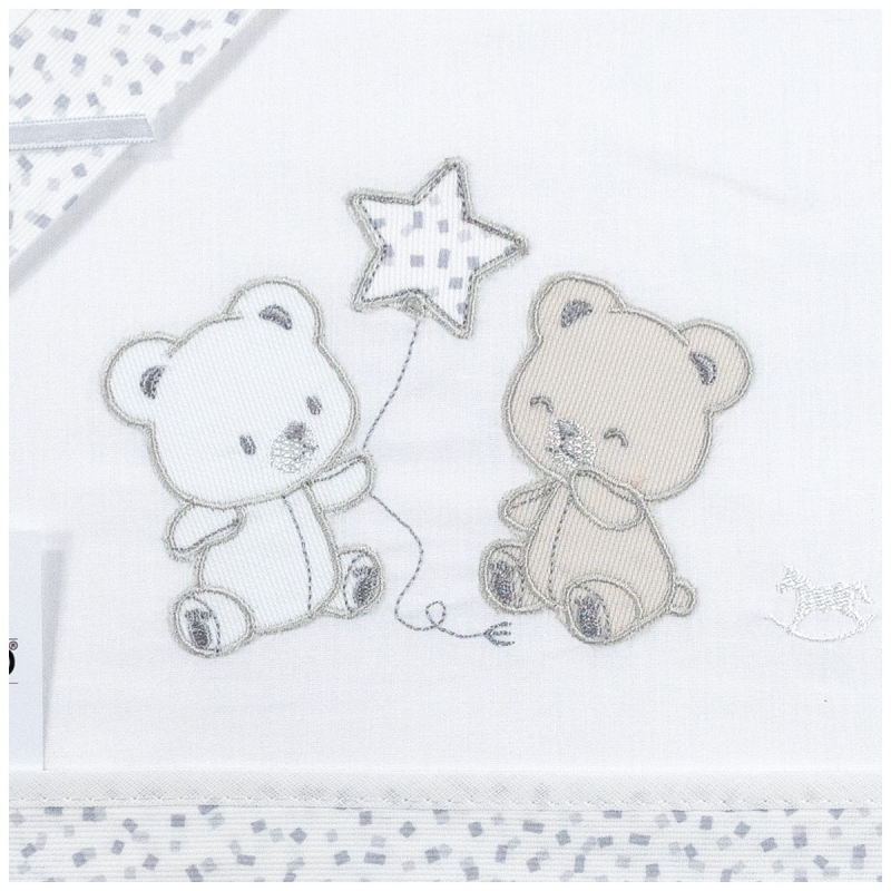 Cradle and pram sheet set in natural cotton for newborn