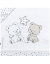 Cradle and pram sheet set in natural cotton for newborn