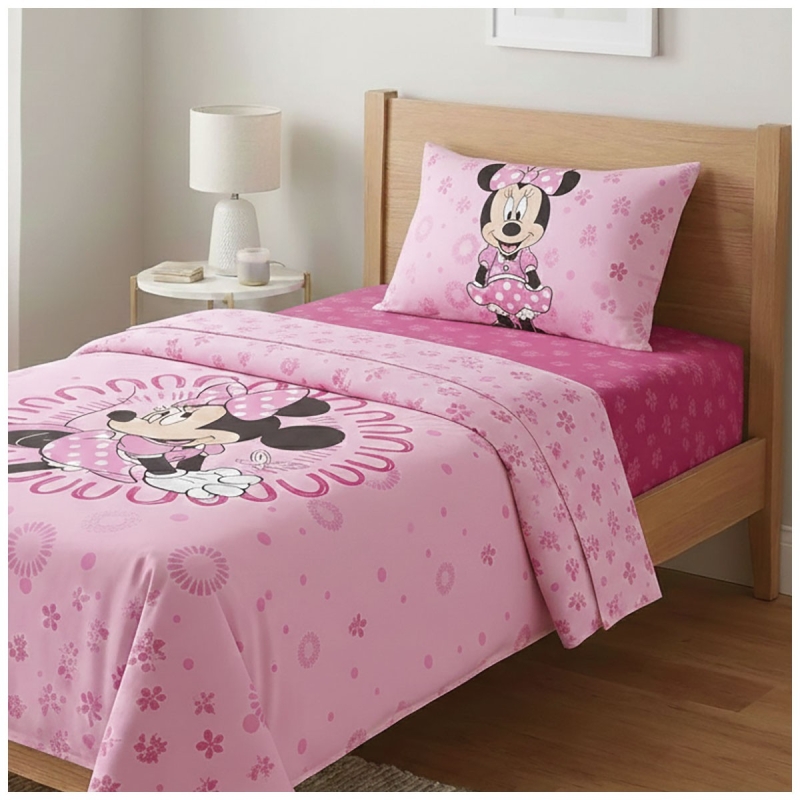 Set lenzuola 1 posto cotone - Minnie Fuxia 524897 - Disney