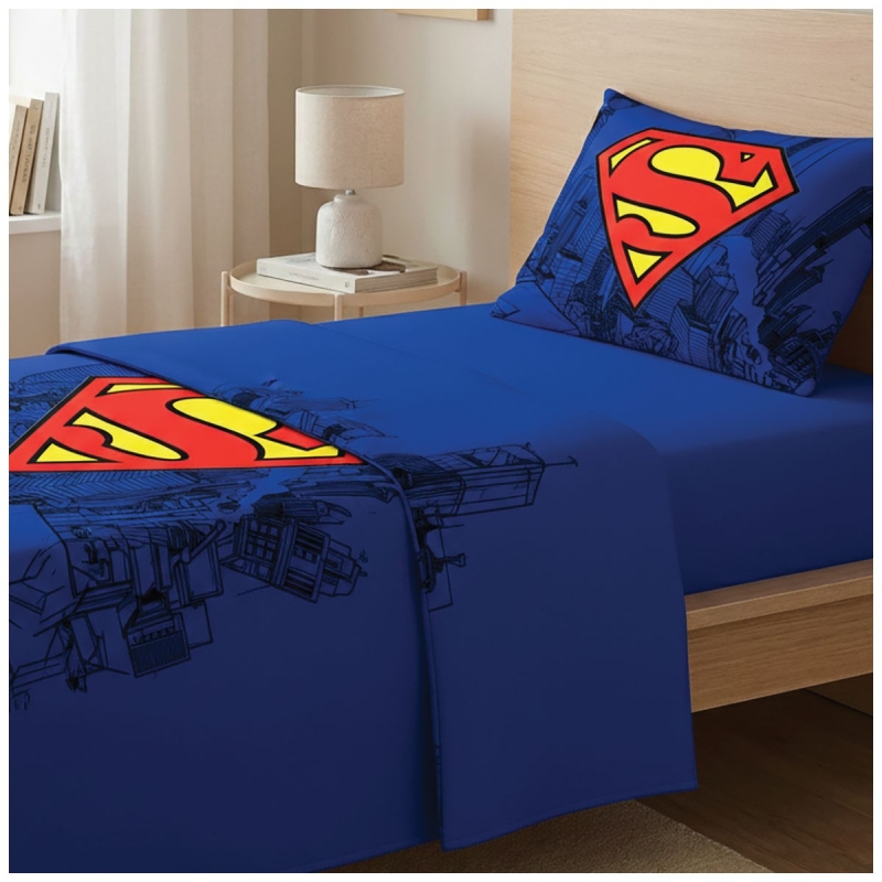 Set lenzuola cotone 1 posto - Superman 524941 - DC Comics Disney