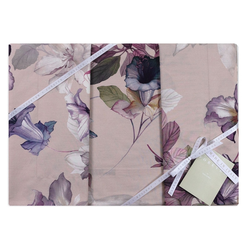 Italian double bed sheets set percale...