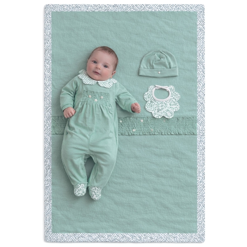 Set corredino prima uscita neonata completo con tutina copertina e cappellino