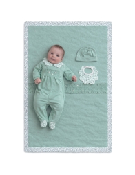 Set corredino prima uscita neonata completo con tutina copertina e cappellino