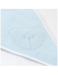 Accappatoio triangolo neonato 70x70 cm dettaglio ricamo cappuccio